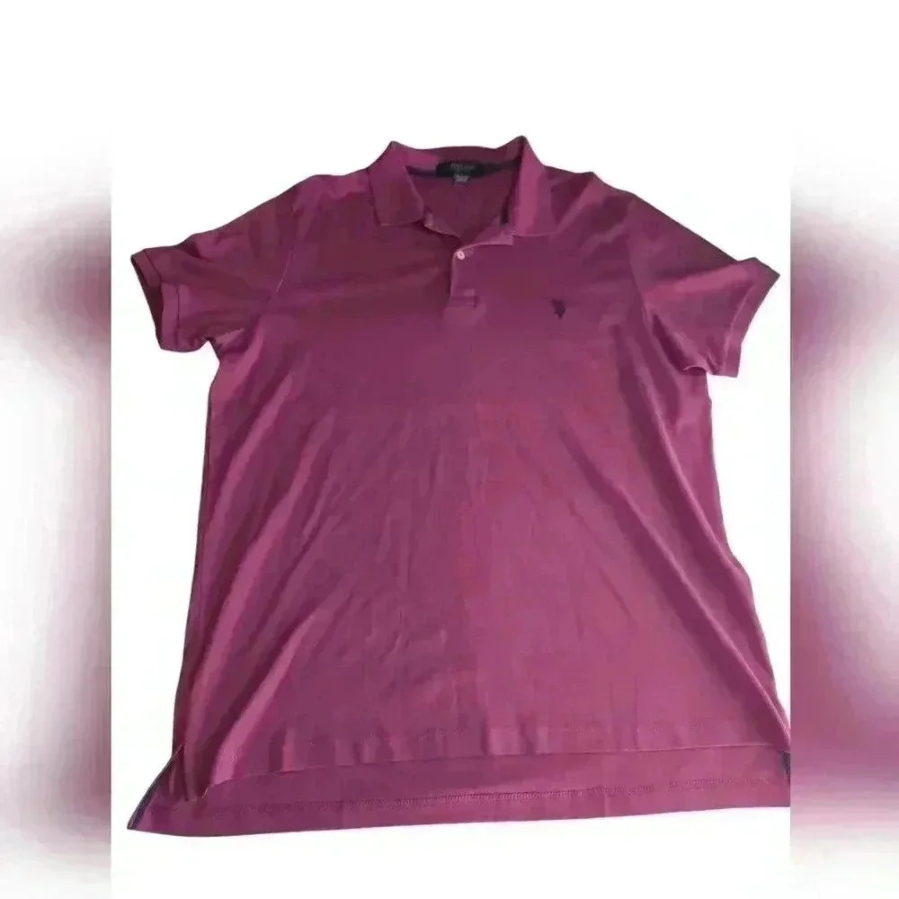 U.S. Polo ASSN Polo Shirt Men's XL Maroon Golfing 2 Button Luxury Feel